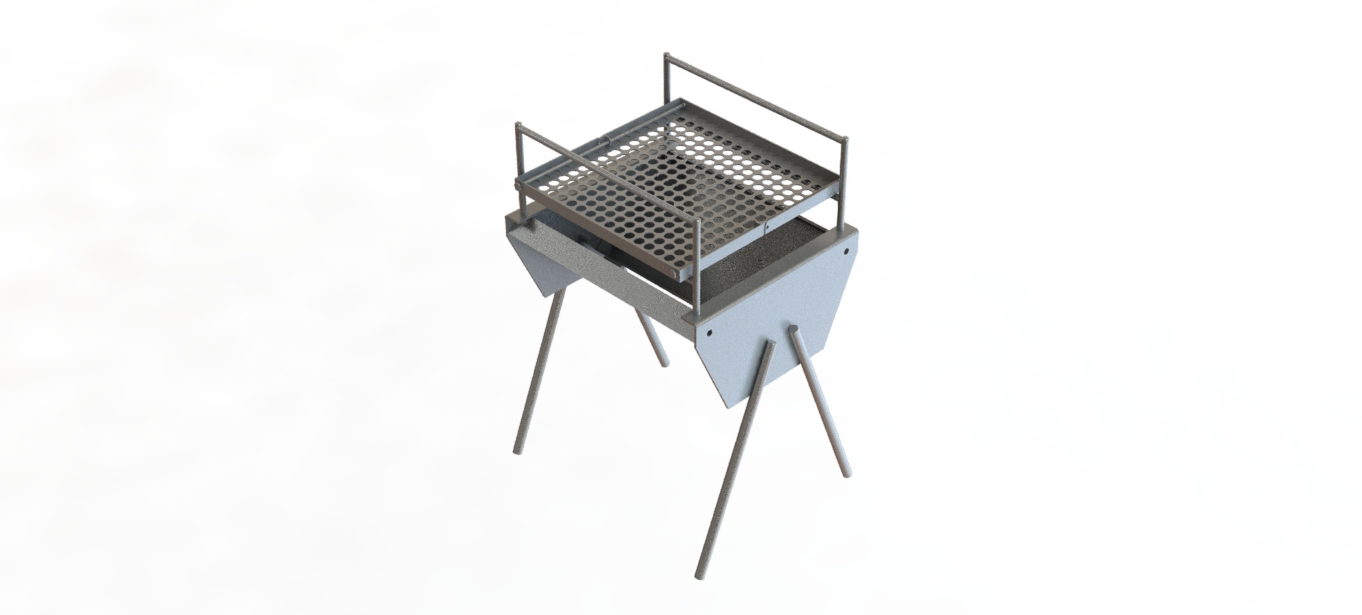 手提式简易烧烤架3D数模图纸 Solidworks设计